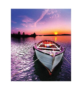Sunset ve Kayık Çerçeveli 50x65 Bul-Boya Seti