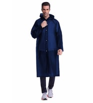 Kadın Erkek Yağmurluk Kapüşonlu Çıtçıtlı Eva Lacivert Yağmurluk M21MRC881R04