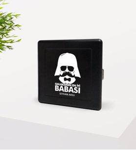 BK Gift Kişiye Özel Galaksinin En İyi Babası Tasarımlı Siyah Metal Sigara Tabakası-2