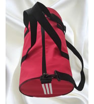 SEVBAGS 600 DENYE ÇİZGİLİ SİLİNDİR SPOR ÇANTASI (Kırmızı)