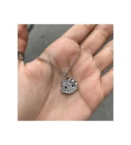 Hello Kitty Kedi Zirkon Taşlı Parlak Kolye ÇELİK KOLYE (Gümüş)