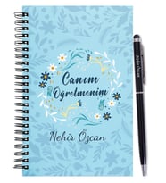 Kişiye Özel Öğretmen Temalı Ahşap Defter Kalem Seti