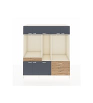 Kronos Dolap 8 Raflı 4 Çekmeceli 3 Askılı 220x59x243 Aytaşı-Antrasit/Çam