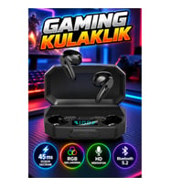 G30 Siyah Bluetooth 5.2 Gaming Kulaklık – 45 ms Düşük Gecikme, RGB Işıklandırma, HD Mikrofon