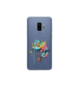 Samsung Galaxy S9 Plus ile Uyumlu Splash Bukalemun Tasarımlı Şeffaf Silikon Kılıf
