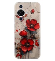 Huawei Nova 12S Kılıf Boutique Baskılı Resimli Kırmızı Çiçek Pcode -098