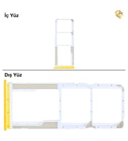 Xiaomi Poco M3 Uyumlu Sim İç Yuvası Çiftli Sarı Sim Kart Tepsisi Sim Kızağı Sim Çekmecesi Sim Tray