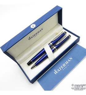 Waterman Expert Lake Mavi CT Roller Kalem + Tükenmez Kalem Set  İsme Özel Kalem  Hediye Kalem