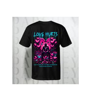 Love Hurts Baskılı Unisex Bisiklet Yaka %100 Pamuk Oversize T-Shirt Yarım Kollu (Siyah)