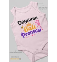 Dayısının Ballı Prensesi Sıfır Kol Bebek Zıbını %100 Pamuk