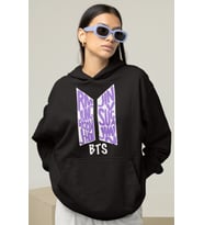 BTS Müzik Grubu Baskılı Unisex Oversize Hoodie