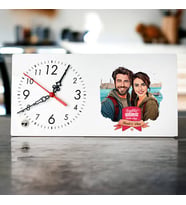 Sevgiliye Hediye Kişiye Özel Aşıklar Şehri İstanbul ve Biz Karikatürlü Masa Saati