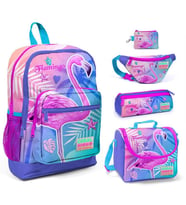 Coral High Pembe Flamingo Baskılı 5'li İlkokul Çanta Seti