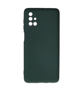 Samsung Galaxy M51 Kılıf Nano İçi Kadife Silikon - Koyu Yeşil