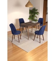 4 Kişilik Sabit Masa Sandalye Takımı 70x110 Cm Mutfak Masası Takımı Yemek Masası Masa Takımı