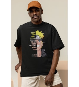 Naruto Uzumaki Baskılı Unisex Oversize Anime Karakter Tişört