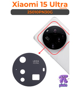 Xiaomi Mi 15 Ultra Arka Kamera Camı Lensi Yapışkanlı Dış Cam 25010PN30G Uyumlu