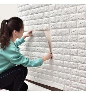 70x46 cm Kendinden Yapışkanlı 3D Esnek Sünger Duvar Kaplama Kağıdı Paneli