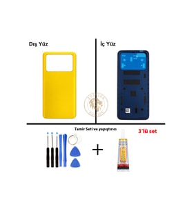 Poco M4 Pro Sarı Arka Pil Kapağı Batarya Kapağı Lazer Kesim Back Cover