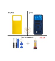 Poco M4 Pro Sarı Arka Pil Kapağı Batarya Kapağı Lazer Kesim Back Cover