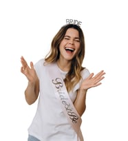 Bride To Be Kuşak saten somon rengi Gümüş varaklı