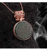 Mührü Süleyman EL Yazması Rose Kaplama Gümüş Kolye