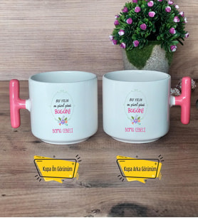 Doğum Günü Hediyesi Kupa Bardak T Pembe Kulplu Yılın En Güzel Günü