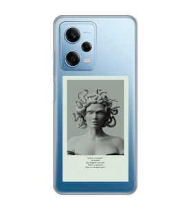 Redmi Note 12 Pro 5G Uyumlu Medusa Tasarımlı Şeffaf Telefon Kılıfı