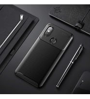 Xiaomi Mi Max 3 Kılıf Esnek Soft Karbon Tasarım Legion Serisi (Siyah)