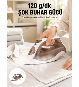 Seramik Tabanlı Buharlı Ütü 2200w Dikey Ütüleme 300ml Kahverengi