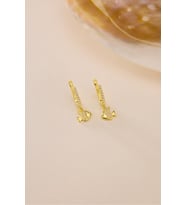 925 Ayar Gümüş Gold Kaplama Sallantılı U Model Balık Küpe