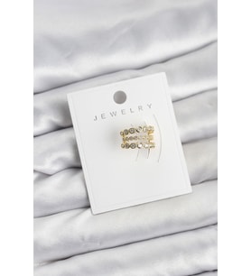 Gold Renk Zirkon Taşlı Pirinç Kıkırdak Earcuff Küpe