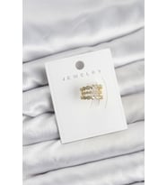 Gold Renk Zirkon Taşlı Pirinç Kıkırdak Earcuff Küpe