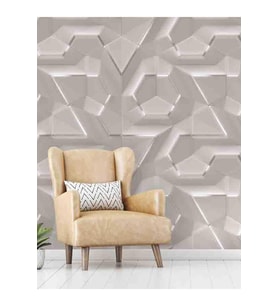 Dreamwall 3D Geometrik Şekil Desenli Silinebilir Tekstil Duvar Kağıdı (Çok Renkli)