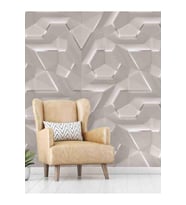Dreamwall 3D Geometrik Şekil Desenli Silinebilir Tekstil Duvar Kağıdı (Çok Renkli)