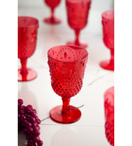 Akrilik Kırmızı Tekli Kadeh & Su Meşrubat Kahve Yanı Bardağı 450 Ml ( Cam Değildir )