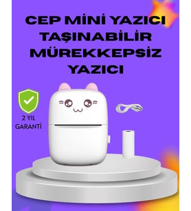 Kablosuz Mini Cep Yazıcısı Bluetooth Destekli 1200mah Bataryalı