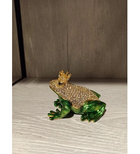 Swarovski Taşlı Kurbağa Mücevherlik / Dekoratif Biblo (Beyaz)