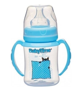 Baby Time Silikon Uçlu Geniş Ağız Kulplu Biberon - 150ML (Renksiz)