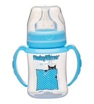 Baby Time Silikon Uçlu Geniş Ağız Kulplu Biberon - 150ML (Renksiz)