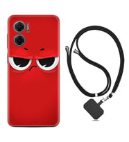 Xiaomi Redmi Note 11E Kılıf Resimli Boyun Askılı İpli Desenli Silikon Series Red 1829