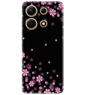 Infınix Note 30 Kılıf Resimli Desenli Baskılı Silikon Black flowers 1391