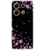 Infınix Note 30 Kılıf Resimli Desenli Baskılı Silikon Black flowers 1391