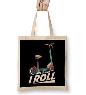 This Is How I Roll Cute & Funny Scooter Lover Pun Bez Çanta Uzun Saplı