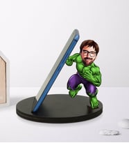 BK Gift Kişiye Özel Karikatürlü Süper Kahraman Ahşap Biblo Telefon Standı-4