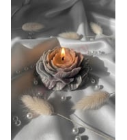 Mumelia Candles Şakayık Figürlü - Doğal Soya Blok Dekoratif Mum - Gri