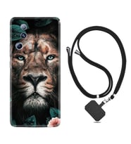 Xiaomi Mi 13 Lite Kılıf Resimli Boyun Askılı İpli Desenli Silikon Leon Flowers 1307