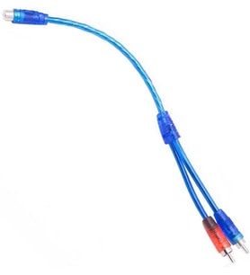 Anfi̇ Y Rca Kablo 1 Di̇şi̇ 2 Erkek 25 Cm Si̇li̇kon Mavi̇ Kablo
