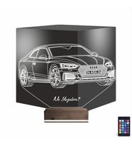 Luvivia Spor Araba Audi Kişiye Özel 3D Lamba - Masa Gece Lambası