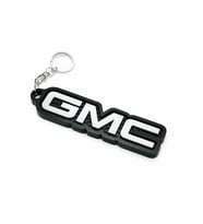 3D Baskı GMC Logo Anahtarlık – Petek Desenli Premium Araba Anahtarlığı  Siyah Beyaz Otomotiv Aksesuar